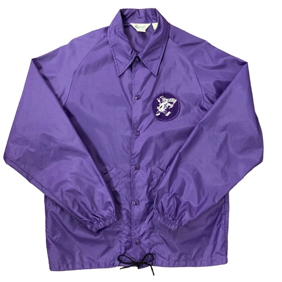 Vintage 70s Kansas State University‎ KSU Purple Windbreaker // Size Medium - Picture 1 of 6